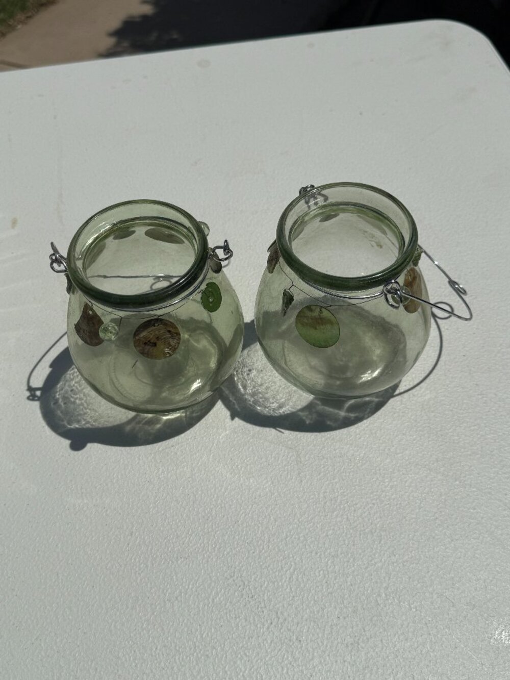 2 Beach Themed Glass Canister Jars (008)